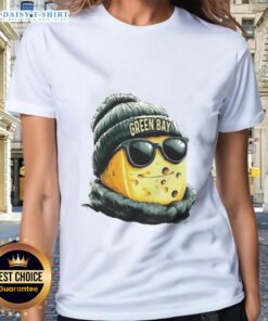 Good Green Bay Packers mascot in a beanie and sunglasses on a ladies tee, showcasing team spirit and style.