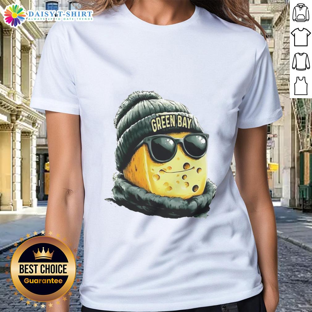 Good Green Bay Packers Mascot Wearing A Beanie And Sunglasses Ladies Tee Good Green Bay Packers mascot in a beanie and sunglasses on a ladies tee, showcasing team spirit and style.