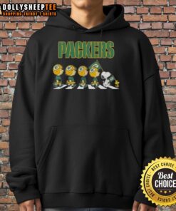 Good Green Bay Packers X Peanuts Snoopy and Friends Abbey Road hoodie featuring iconic characters in a fun design.
