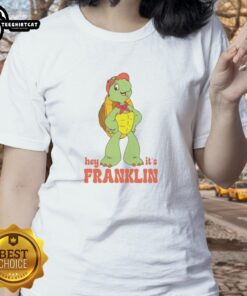 Good Hey It's Franklin the Turtle Ladies Tee featuring a vibrant design of Franklin the Turtle in a playful style.
