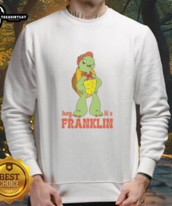 Cozy Good Hey It's Franklin the Turtle sweatshirt featuring colorful graphic design and soft fabric, perfect for fans.