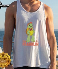 Good Hey It's Franklin the Turtle tank top featuring colorful graphics of Franklin and friends, perfect for kids' summer wear.