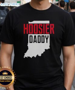 Good Hoosier Daddy Indiana State Map T-Shirt featuring a vibrant Indiana map design, perfect for proud Hoosiers.