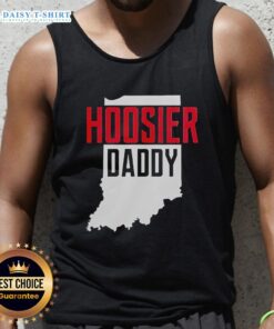 Good Hoosier Daddy Indiana State Map Tank Top showcasing a vibrant Indiana map design for trendy Indiana pride.
