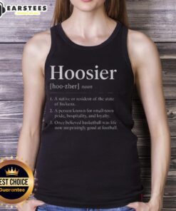 Good Hoosier definition tank top showcasing Indiana pride, perfect for fans of the Indiana Hoosiers and state culture.