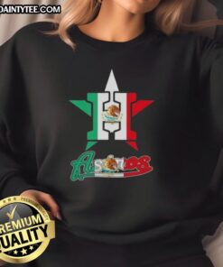 Good Houston Astros baseball sweatshirt featuring a vibrant Mexican flag design, perfect for fans and casual wear.