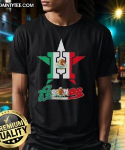 Good Houston Astros Baseball X Mexican Flag T-Shirt featuring vibrant colors, perfect for fans and supporters of both teams.