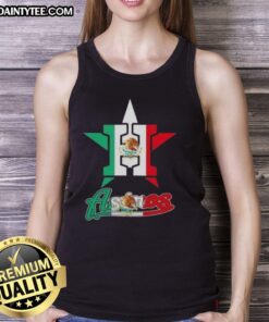 Good Houston Astros baseball tank top featuring a vibrant Mexican flag design, perfect for fans and summer wear.