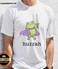 Good Huzzah Frog T-Shirt featuring a playful frog graphic, perfect for casual wear and nature lovers.