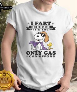Funny 'Good I Fart Because It's The Only Gas I Can Afford' T-Shirt design featuring humorous text and vibrant colors.