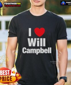 Alt Text: Good I Love Will Campbell New England Patriots football lover t-shirt design featuring team colors and logo.