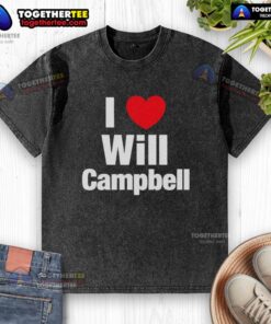 Good I Love Will Campbell New England Patriots football lover washed t-shirt in navy with team logo and vintage style.