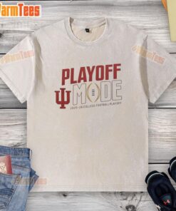 Good Indiana Hoosiers CFP 2025-2026 Playoff Mode logo on a washed t-shirt, perfect for fans and game day wear.