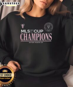 Good Inter Miami CF MLS Cup Champions diving stretch 2025 logo sweatshirt showcasing team spirit and style.
