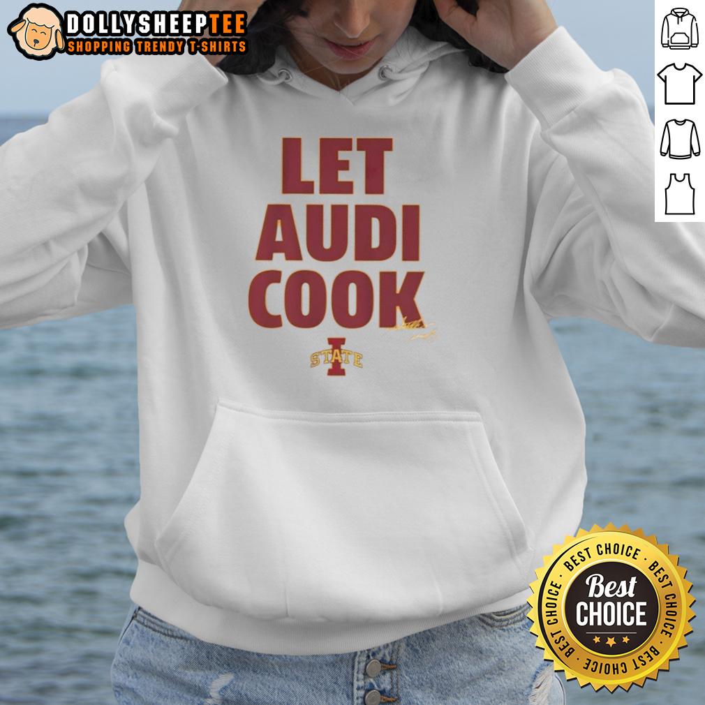 Good Iowa State Basketball Let Audi Crooks Cook Signature Hoodie Good Iowa State Basketball Let Audi Crooks Cook signature hoodie in red and gold, perfect for fans and players alike.