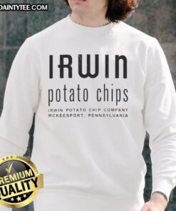 Good Irwin Potato Chips sweatshirt featuring a fun design, perfect for snack lovers and casual wear enthusiasts.