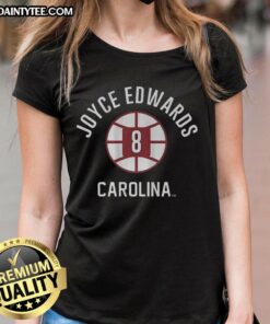 Alt Text: Good Joyce Edwards South Carolina Gamecocks basketball ladies tee with name and number design, perfect for fans.