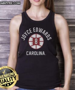 Alt Text: Good Joyce Edwards South Carolina Gamecocks basketball tank top featuring name and number 8 design.