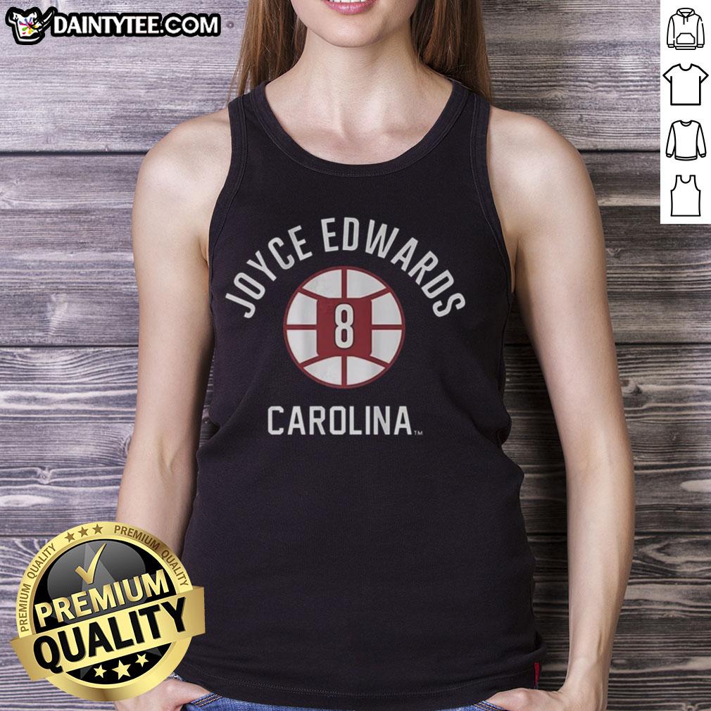 good-joyce-edwards-south-carolina-gamecocks-basketball-name-and-number-ball-8-tank-top Alt Text: Good Joyce Edwards South Carolina Gamecocks basketball tank top featuring name and number 8 design.