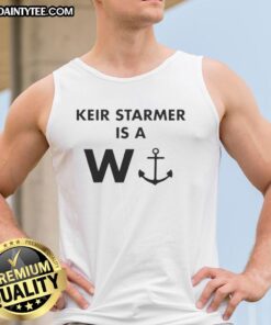 Good Keir Starmer is a W Anchor tank top featuring bold text and a stylish design for supporters of the Labour Party.
