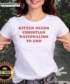 Good kitten graphic tee promoting Christian nationalism, perfect for cat lovers who support faith-based values.