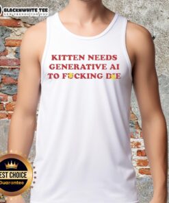 Good kitten graphic tank top featuring a playful design and bold text about generative AI, perfect for cat lovers.
