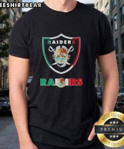 Good Las Vegas Raiders Football X Mexican Flag Logo T-Shirt showcasing vibrant team spirit and cultural pride.