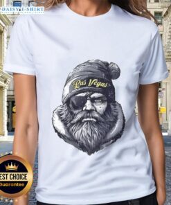 Las Vegas Raiders mascot in a beanie and sunglasses, showcasing team spirit on a ladies' tee.