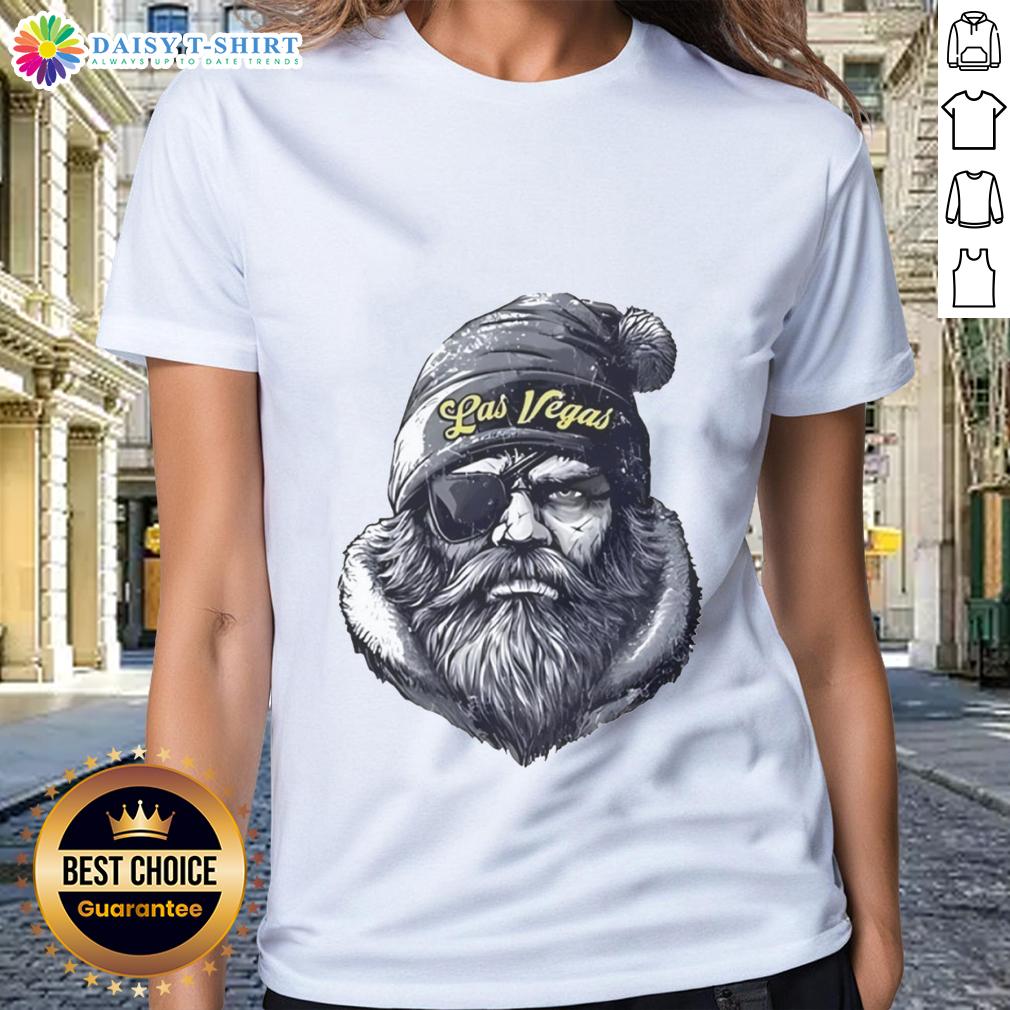 Good Las Vegas Raiders Mascot Wearing A Beanie And Sunglasses Ladies Tee Las Vegas Raiders mascot in a beanie and sunglasses, showcasing team spirit on a ladies' tee.