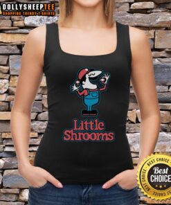 Good Little Mushrooms Game food tank top featuring colorful mushroom graphics for gamers and food enthusiasts.