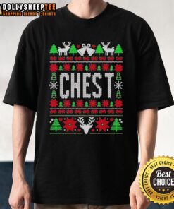 Good Liz Langston Chest Christmas T-Shirt featuring festive design and vibrant colors for holiday celebrations.