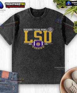 Good LSU Tigers 2025 Kinders Texas Bowl Logo Washed T-Shirt featuring vibrant team colors and logo design.