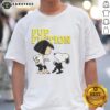 Good Lucy and Snoopy Pulp Fiction T-Shirt featuring iconic characters in a stylish, playful design for fans.