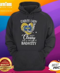 Good Marquette Golden Eagles hoodie featuring 'Sassy, Classy, and a Tad Badassy' design with a diamond heart graphic.