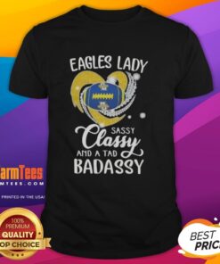 Good Marquette Golden Eagles Lady Sassy Classy and a Tad Badassy Diamond Heart T-Shirt design in vibrant colors.