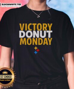 Good Max Starks Victory Donut Monday Pittsburgh Steelers ladies tee featuring vibrant team colors and stylish design.