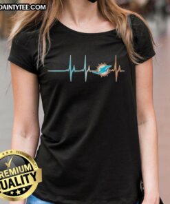 Good Miami Dolphins NFL heartbeat ladies tee in teal, showcasing team pride and stylish design for female fans.