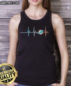 Good Miami Dolphins NFL heartbeat tank top featuring vibrant team colors and stylish design for fans.