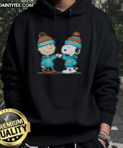 Alt Text: Good Miami Dolphins Snoopy and Charlie Brown Best Friends Hoodie featuring iconic characters in vibrant team colors.