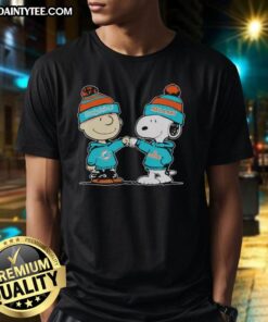Good Miami Dolphins Snoopy and Charlie Brown best friends t-shirt showcasing vibrant graphics and team spirit.