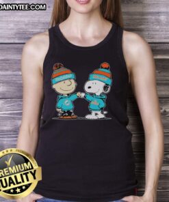 Good Miami Dolphins Snoopy and Charlie Brown best friends tank top featuring vibrant graphics and NFL team colors.