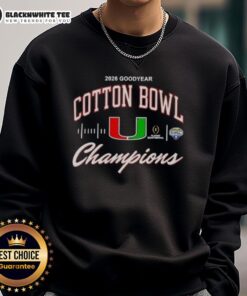 Good Miami Hurricanes 2026 Cotton Bowl Champions CFP Classic Sweatshirt showcasing team pride and championship spirit.