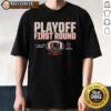 Alt Text: Good Miami Hurricanes CFP Playoff First Round 2025 T-Shirt featuring vibrant team colors and logo design.