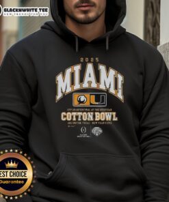 Good Miami Hurricanes CFP Quarterfinal hoodie at the 2025 Cotton Bowl, showcasing team spirit and style.