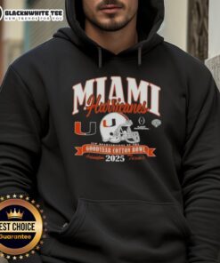 Good Miami Hurricanes College Football Playoff 2025 Cotton Bowl hoodie featuring team colors and logo design.