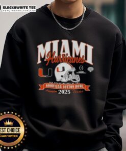 Good Miami Hurricanes College Football Playoff 2025 Cotton Bowl sweatshirt featuring vibrant team colors and logo.