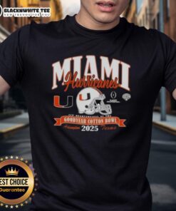 Good Miami Hurricanes College Football Playoff 2025 Cotton Bowl T-Shirt featuring team logo and vibrant colors.