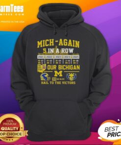 Good Michigan hoodie featuring 'Go Blue' and 'Hail To The Victors' designs, perfect for fans celebrating 5 wins in a row.