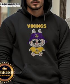 Good Minnesota Vikings Labubu hoodie featuring team colors and logo, perfect for fans and chilly game days.