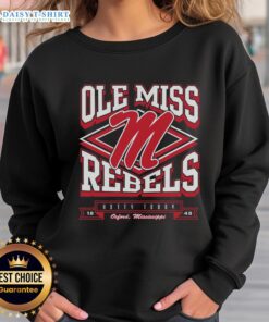 Alt Text: Good Mississippi Rebels Heater Sweatshirt in navy blue, featuring the team's logo and warm, comfortable design.